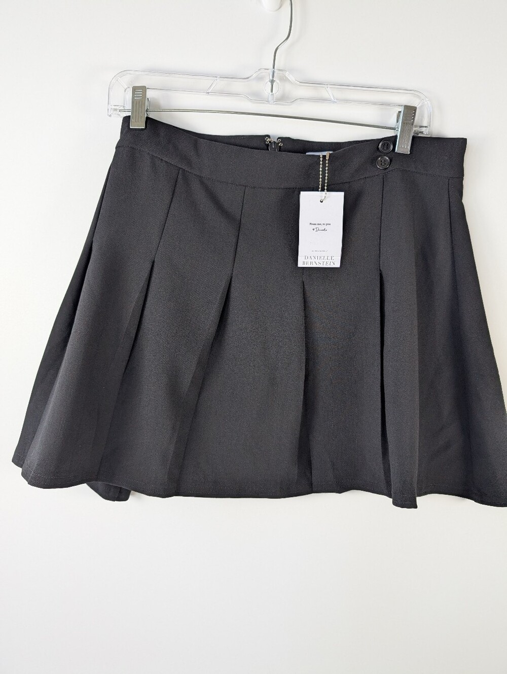 NWT Danielle Bernstein Pleated Tennis Skort – Black – Size 16 – Y2K